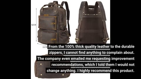 Masa Kawa Leather #Backpack for Men Vintage 15.6-Overview