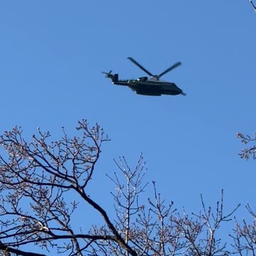 A whirly bird flying by flying low, Wow! Cool item