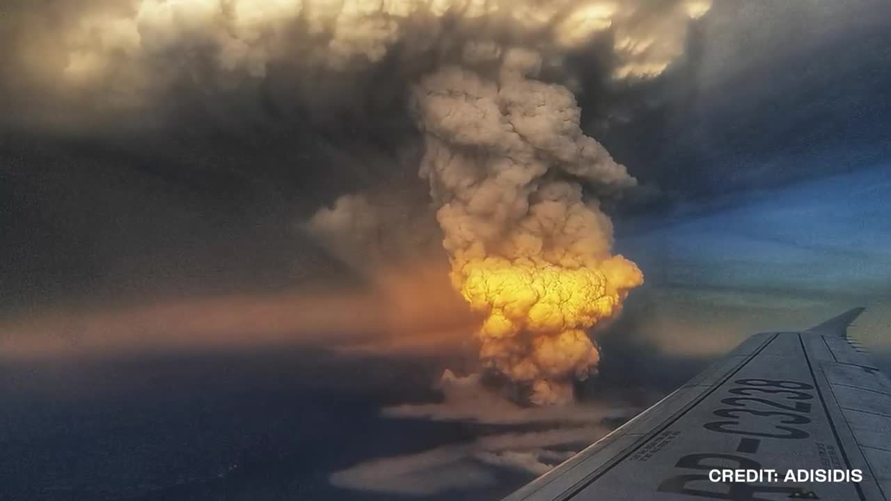 News of a giant volcanic eruption caught on camera