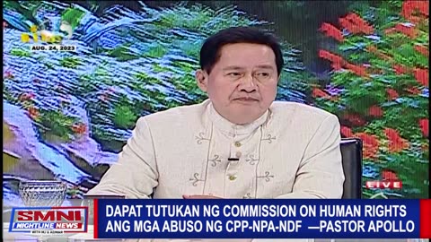 Dapat tutukan ng Commission on Human Rights ang mga abuso ng C P P N P A N D F —Pastor Apollo