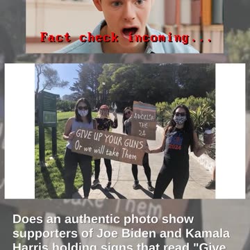 Fact Check: FAKE Photo Has Dem Supporters Holding 'Give Up Your Guns' And 'Abolish The 2A' Signs