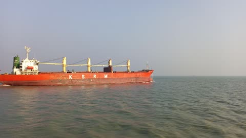 Bangladesh Kabir Still The KSRM Huge Cargo Ship Just Pass our away.