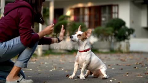 SLOMO SA JRT giving high-five for treat 😍