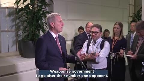 Kevin McCarthy speaks on the Government going after Trump