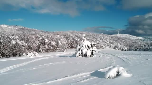 deep snow covering the countryside