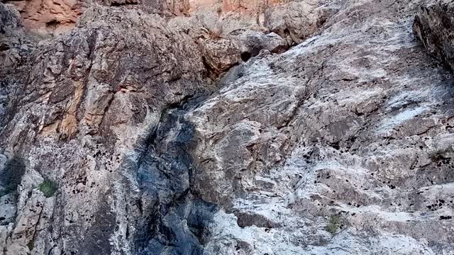 The flow of water from the mountain