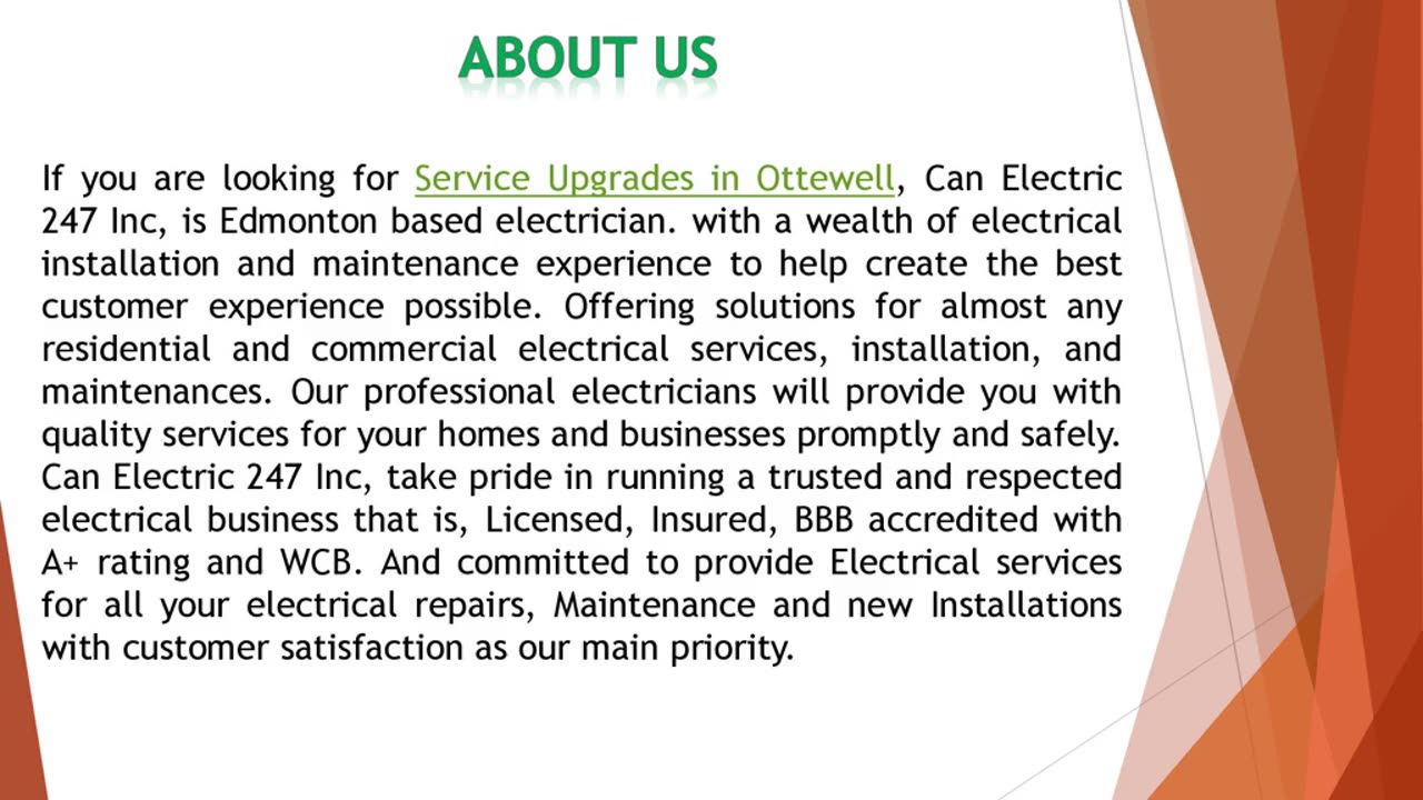 If you are looking for Service Upgrades in Ottewell