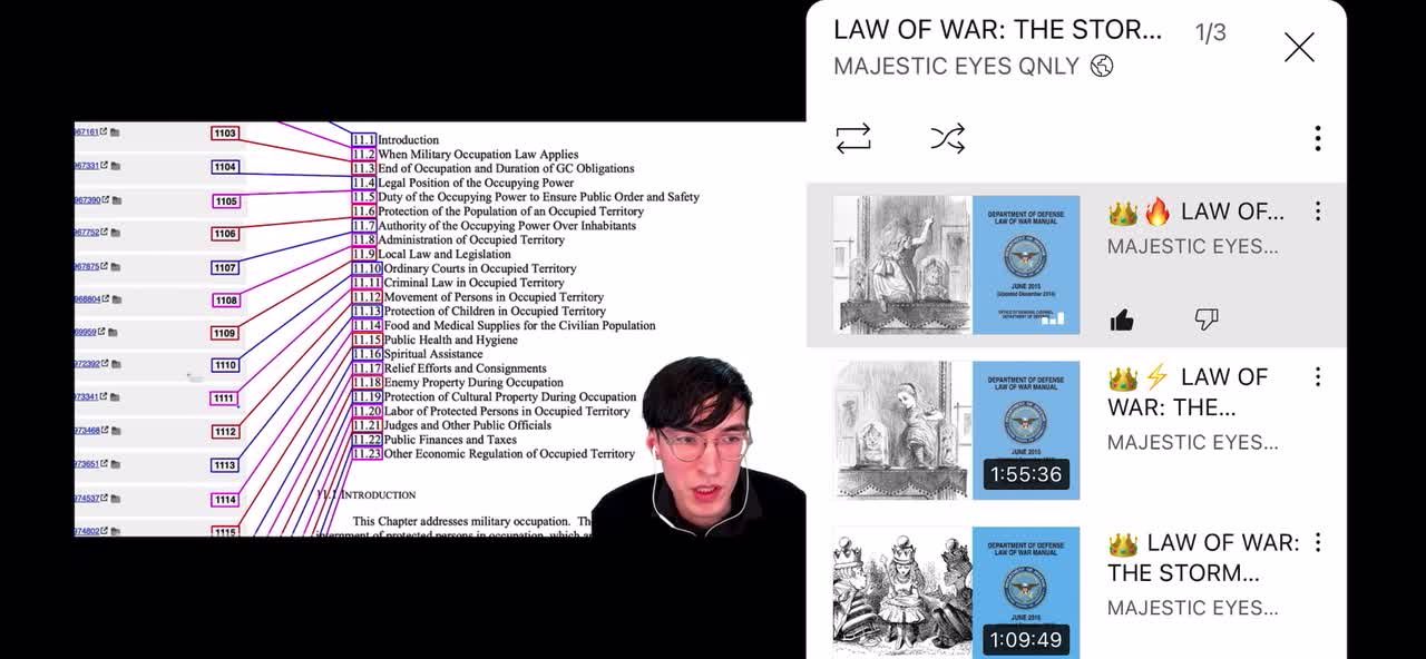 Law of War connection to Q drops