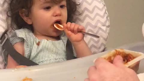 Wanting to feed herself