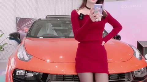 Chinese car showroom presenter...