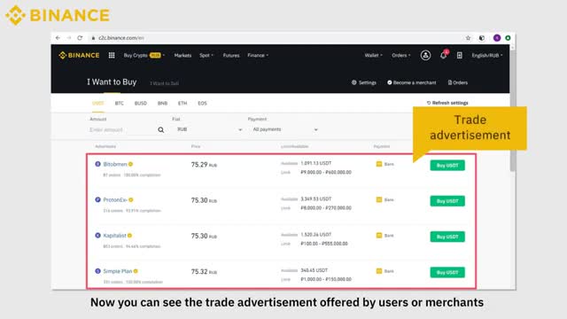 Binance Guide How to Buy Crypto on Binance P2P Web 2021