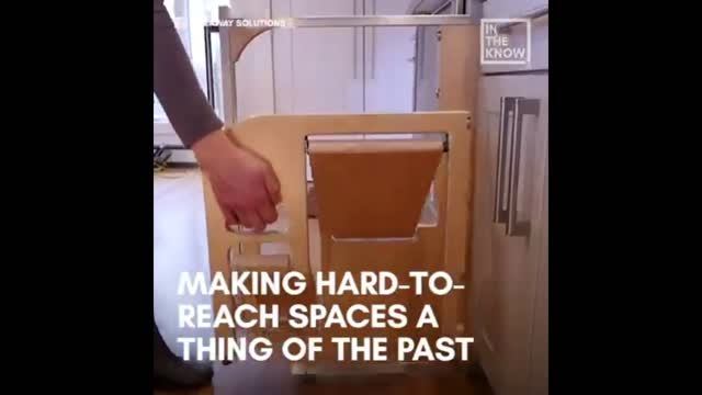 Cool Built-In Foldable Stairs For Kitchen