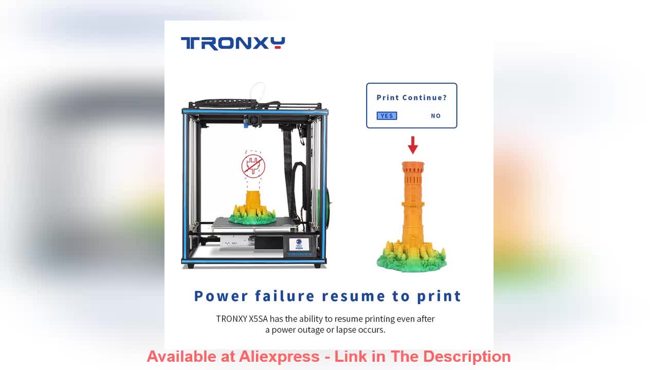 ⭐️ 2021 Tronxy X5SA 3D Printer Large Print Size FDM 3D Printer CoreXY DIY Kits 24V Heat table