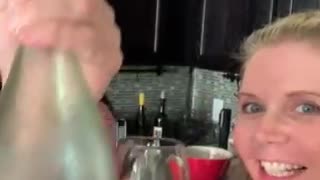 Saturday night, popping open the Red Rose bubbly!