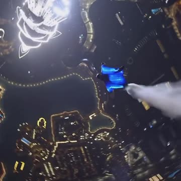 Night Base Jump #BurjKhalifa #Dubai
