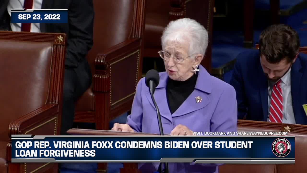 Rep. Foxx Condemns Biden Over Student Loan Forgiveness