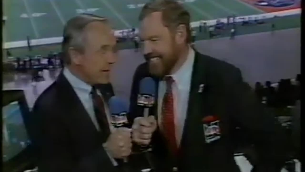 January 26, 1986 - Dick Enberg, Merlin Olsen & Bob Griese Before the Super Bowl