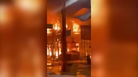 Kharkiv’s Barabashovo market burns after Russia shells one of eastern Europe’s