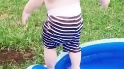 Funny babies video playing