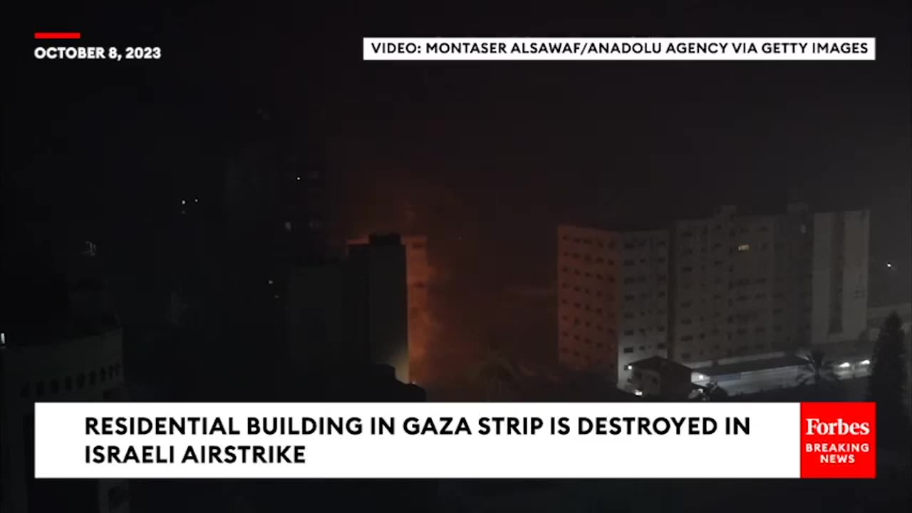 Residential Building In Gaza Destroyed By Israeli Strike