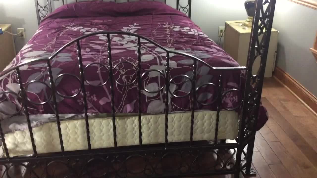 Custom made queen size bed. Schultz ornamental Iron