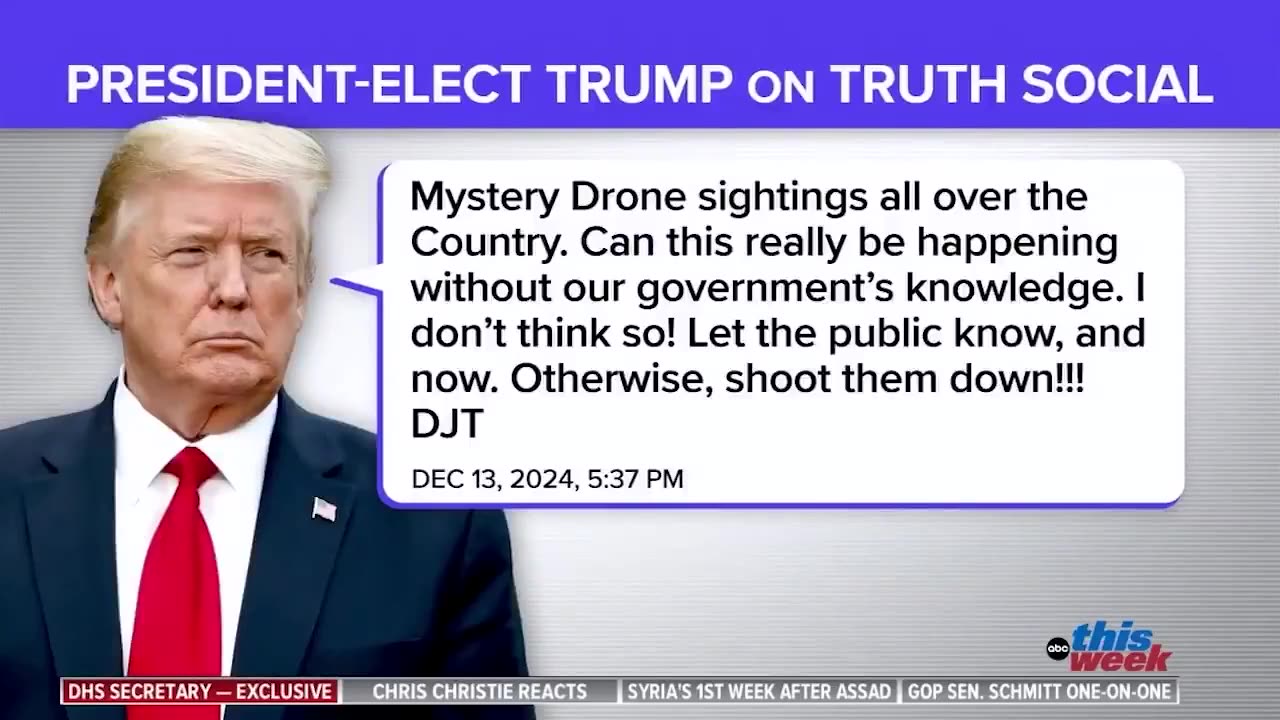 DRONE SIGHTING IN THE US 🇺🇸 Trump: “Shoot them down”