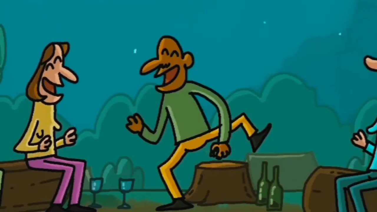 Funny guys in forest