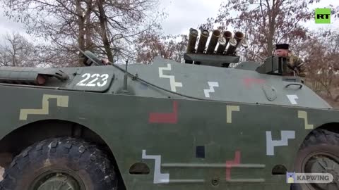 Russian forces captured Ukranian amor vehicles