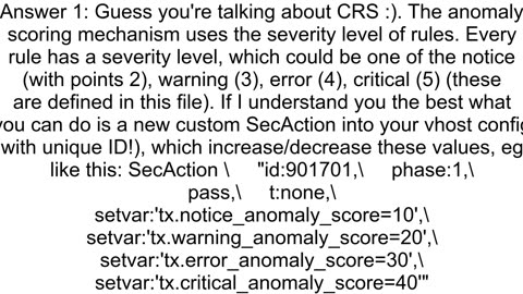 Is there a way to lower anomaly score per request path and per rule in modsec