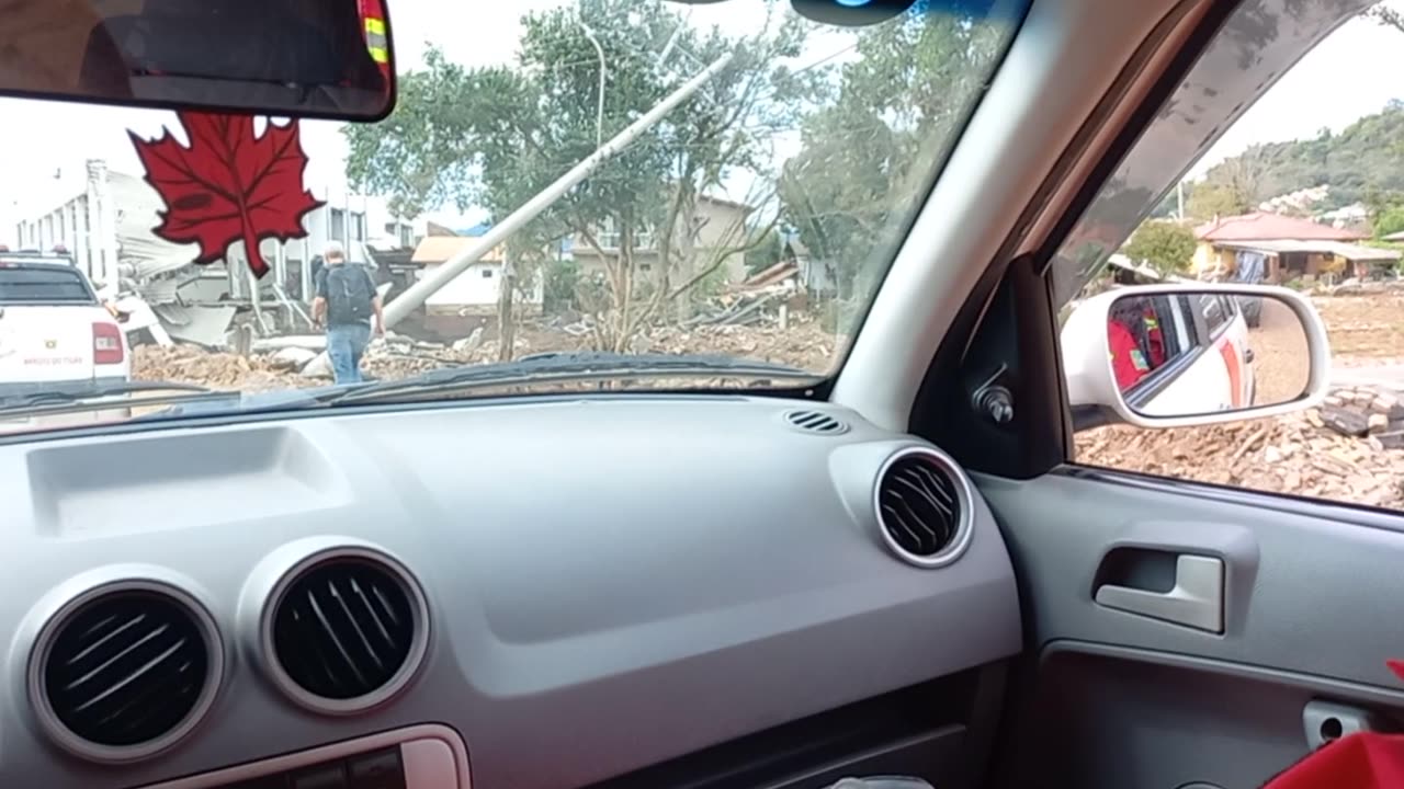 Destruction after flood in Roca Saoe, Brazil