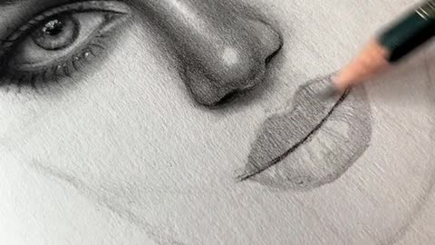 Pencil face drawing