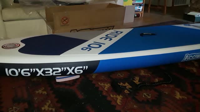 Acoway Ride 106 Paddle Board unpackaging