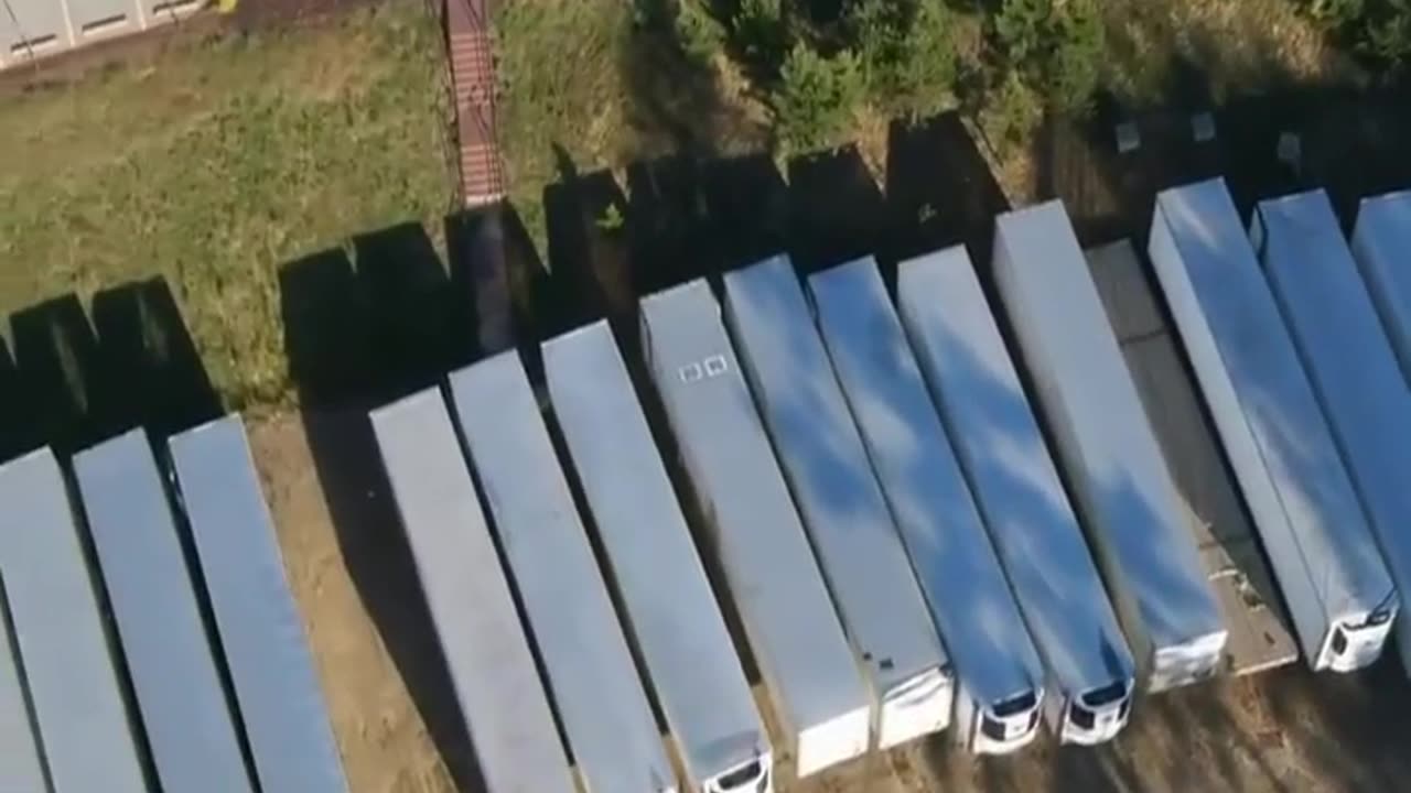 28 freezer trucks supposedly holding bodies (from "HURRICANE HELENE AND THE FLOOD IN NORTH CAROLINA")