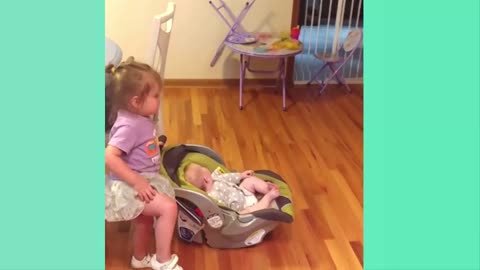 babies funny clips | Love ya, baby! hilarious babies receiving some love from their siblings!