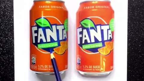 FANTA 🧡 Which is real A or B 🍊💚 #drawing #art #shorts