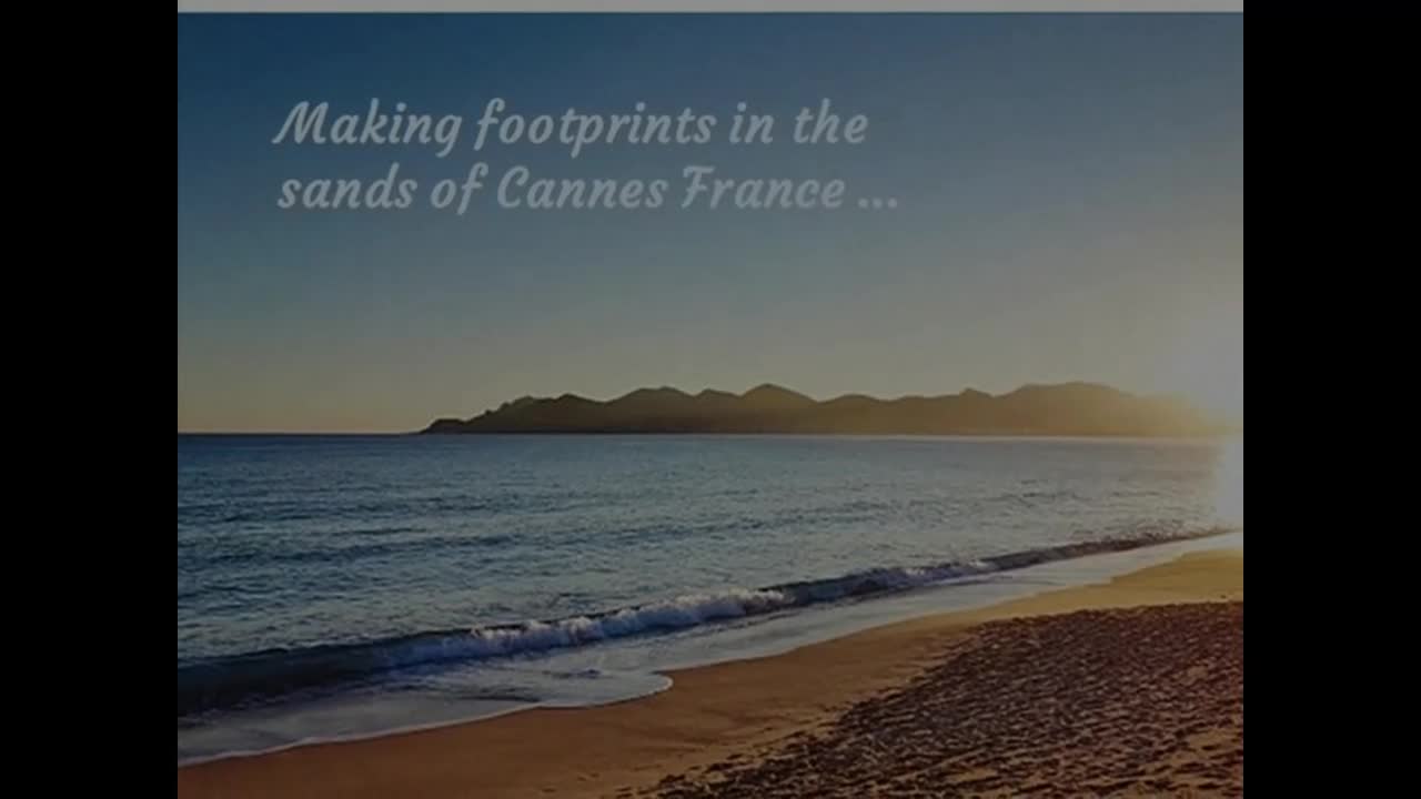 Making footprints in the sands of Cannes, France