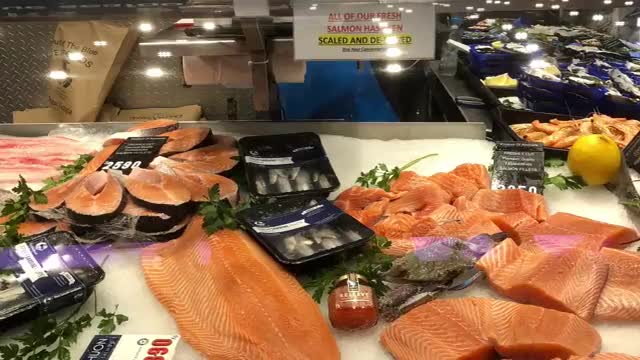 Fish section inside Queen Victoria Market - Queen Victoria Market