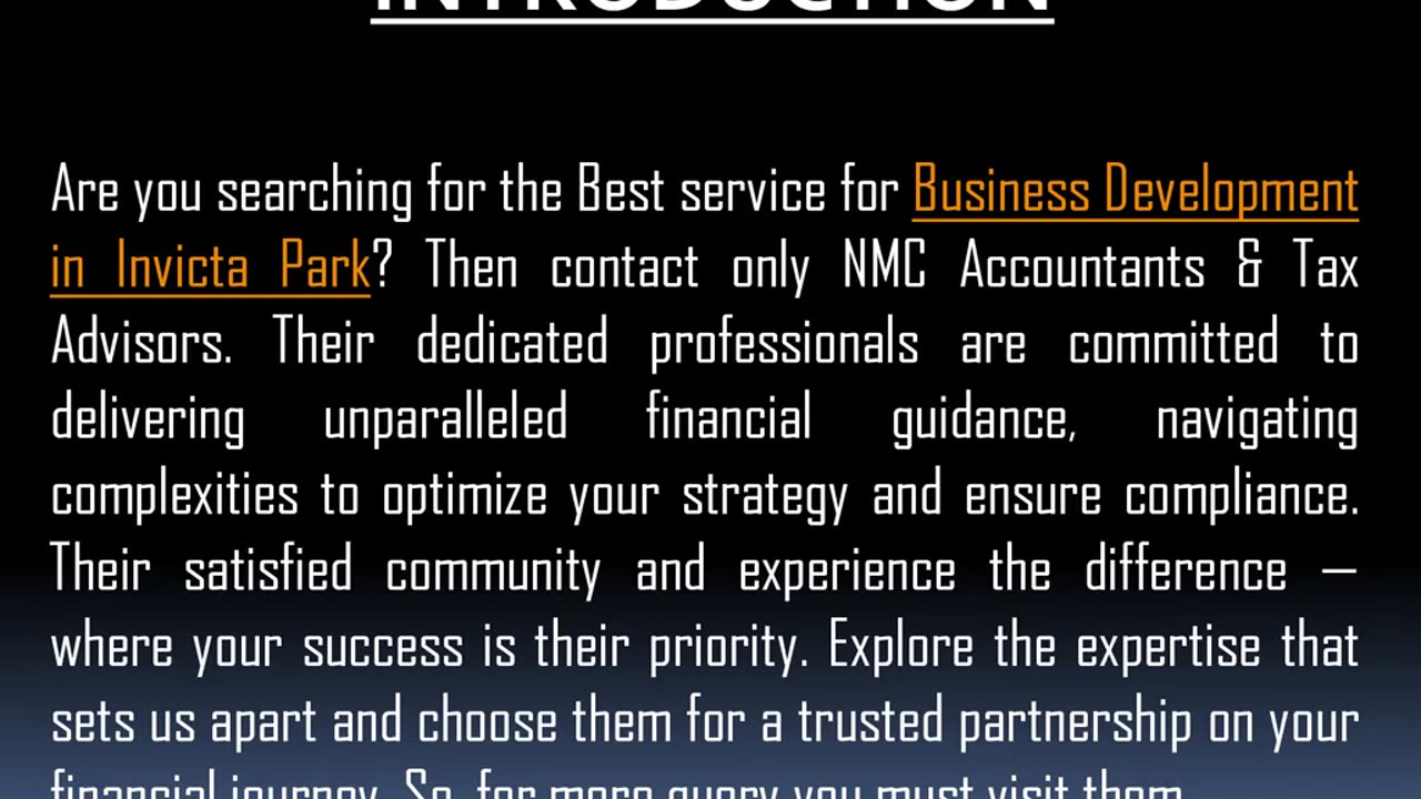 Best service for Business Development in Invicta Park