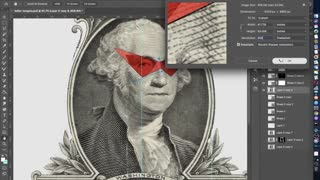 Drawing Kamina Glasses on George Washington for a Design