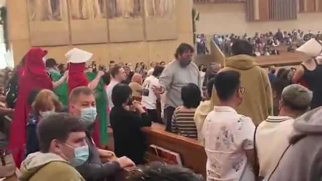 Abortion activists disrupt Mass at Cathedral of our Lady of the Angels