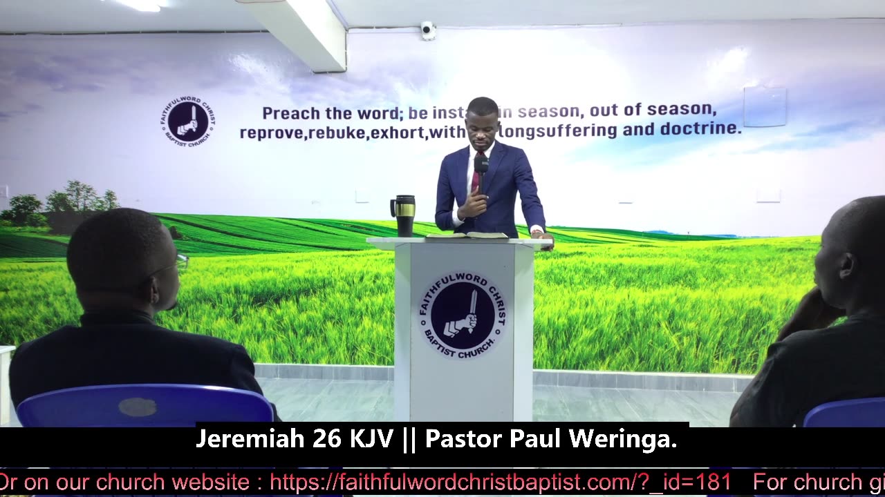 Jeremiah 26 KJV || Pastor Paul Weringa.