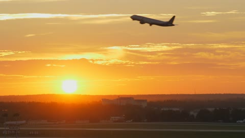 Sunset over the airport