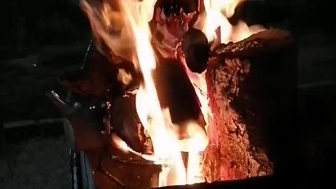 Silence of the night, the sound of flame