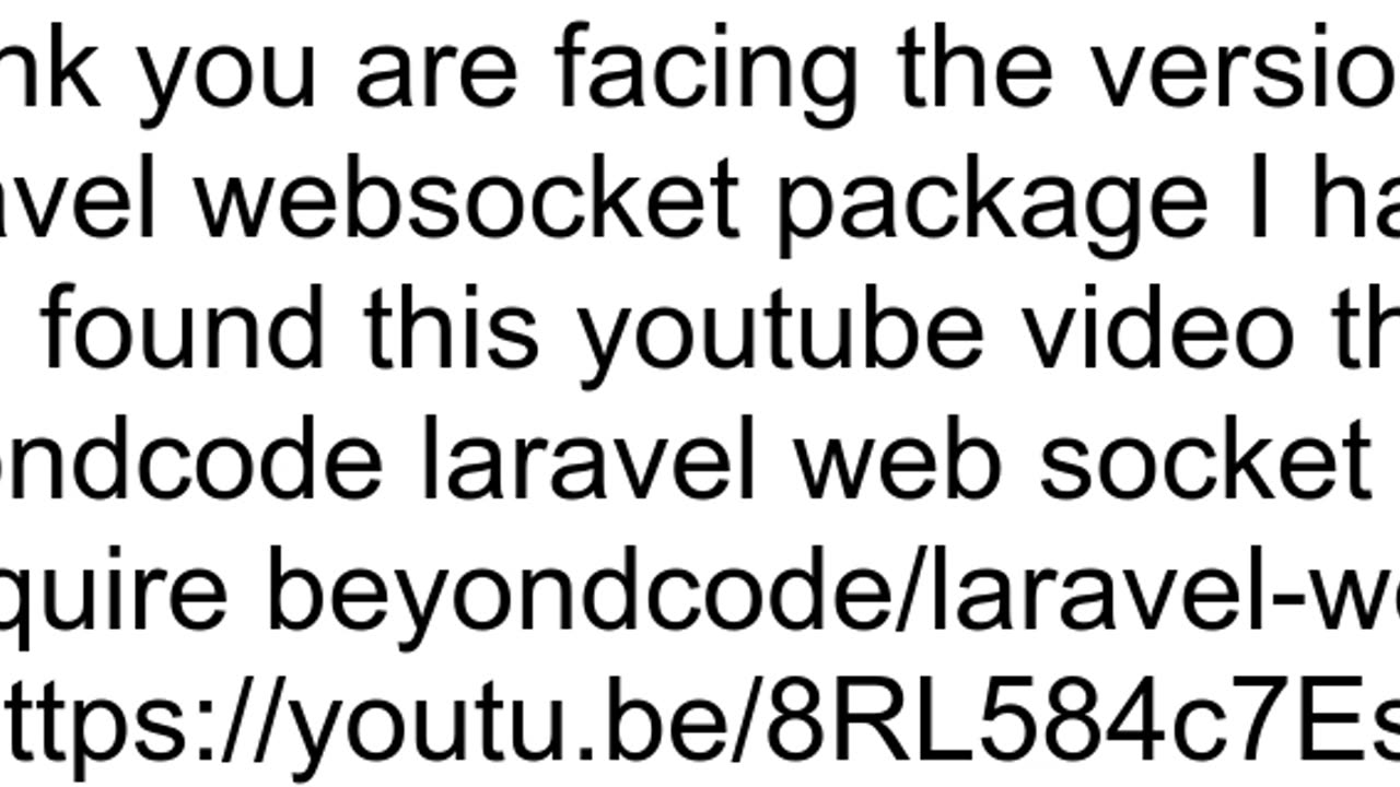 beyondcodelaravelwebsockets package not install on laravel 108 Framework