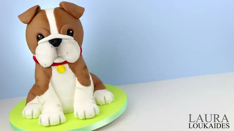 How to make 3D bulldog shape cake