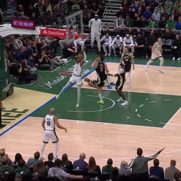 NBA - Oshae Brissett goes behind his back and FLUSHES 😳 📺 Bucks-Celtics