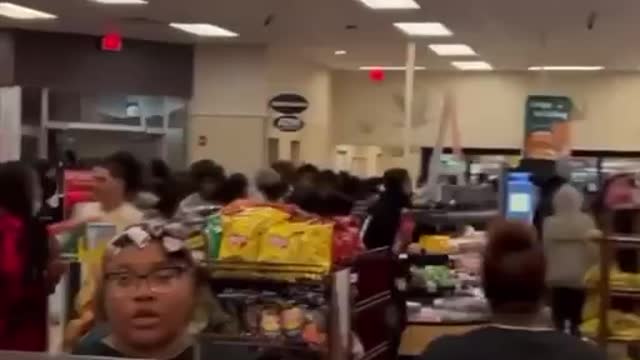 A Wawa in Philadelphia being ransacked.