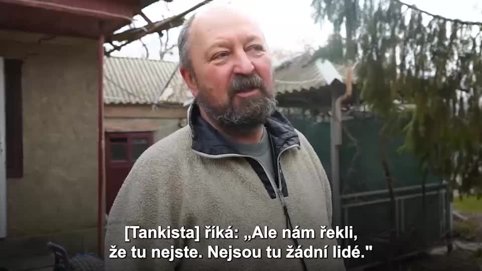 Obyvatel města Volnovacha vypráví, jak ukrajinské tanky ničily domy ve městě