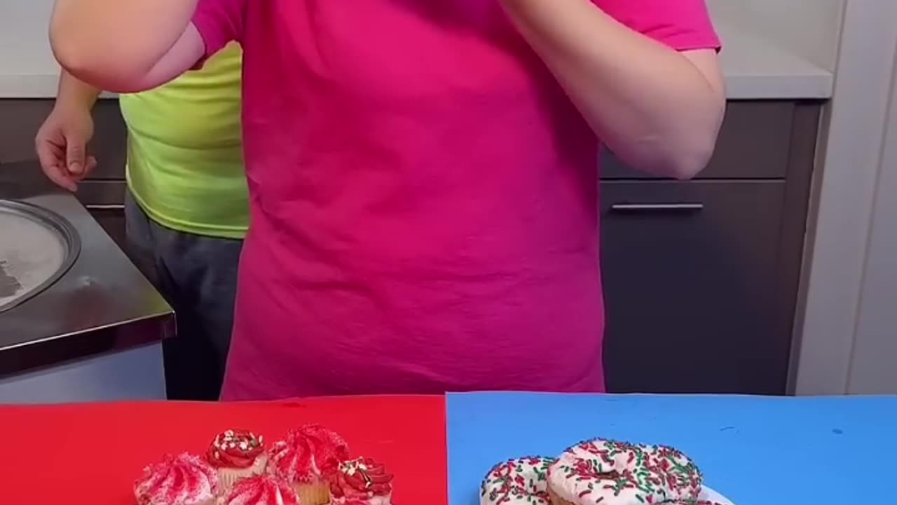 Ice cream challenge! Grapes vs cakes