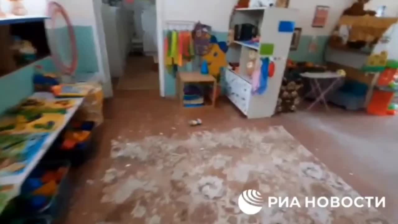 Kindergarten building was damaged because of Ukraine shelling